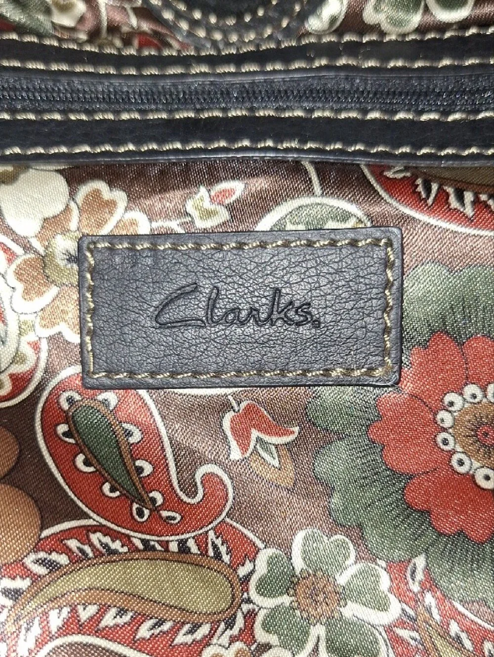 CLARKS Black Croc-Embossed Shoulder Bag